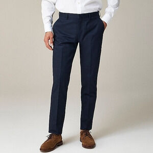 NWOT J. Crew Men's Ludlow Slim-Fit Suit Pant Italian Chino Navy Blue Size 34x30